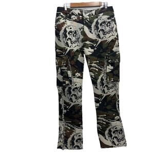Rebel Vengeance Men Size 30 Skeleton Skull Camo Graphic Cargo Pants Streetwear